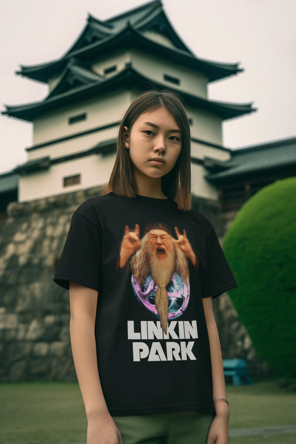 Linkin Park x Dumbledore Harry Potter Novelty T-Shirt