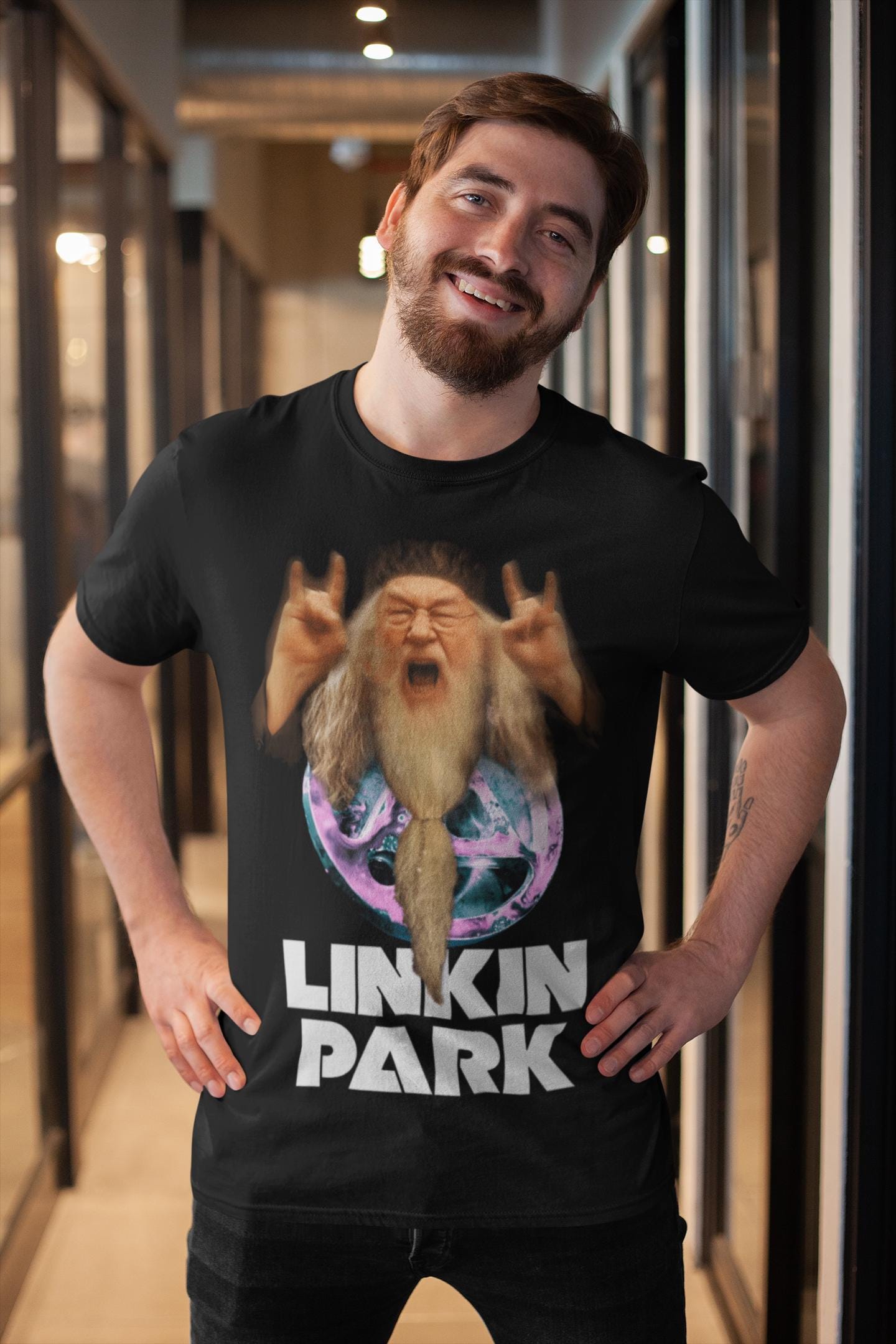 Linkin Park x Dumbledore Harry Potter Novelty T-Shirt