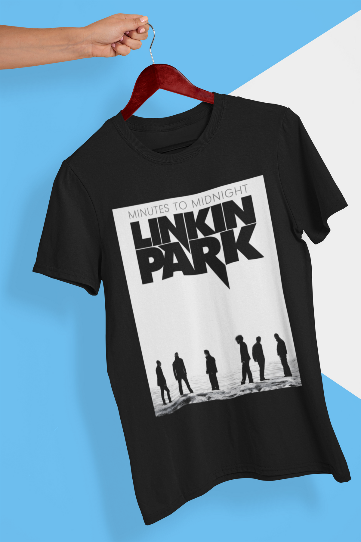 Camiseta Blanca Portada Álbum Minutes to Midnight de Linkin Park